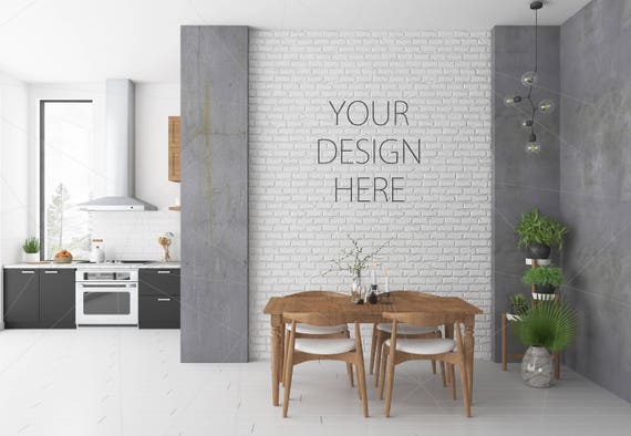 Download Blank Wall Mockup Black Frame Art Lounge Interior Kitchen All Free Psd Mockup Templates And Design Assets