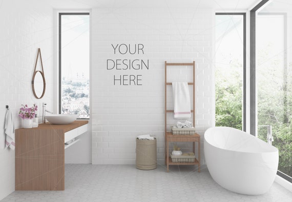 Download Pared En Blanco Mockup Arte Interior Mockup Bano Mockup Cartel Etsy PSD Mockup Templates
