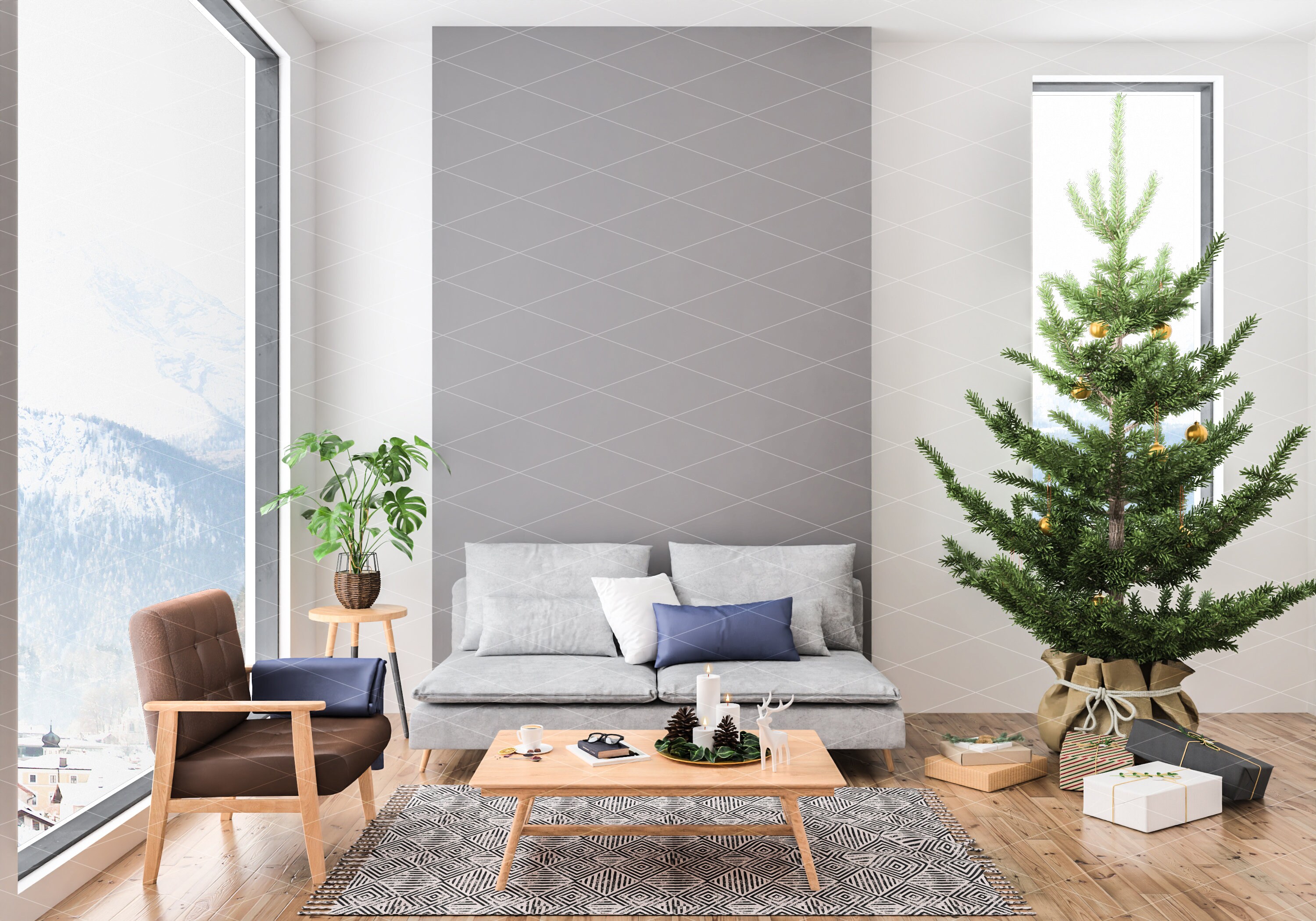 Download Christmas Interior Bundle Frame & Canvas Mockup Creator ...
