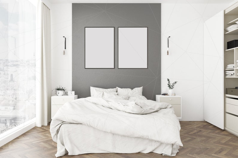 Blank Wall Mockup Art Bedroom Room Interior Room Mockup ...