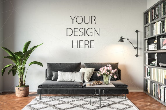 Interior Mockup Artwork Background Blank Wall Interior Render Etsy