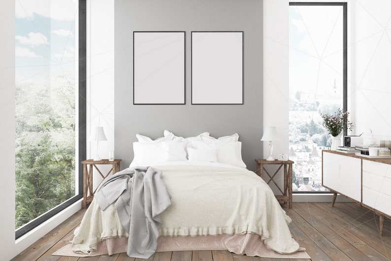 Download Blank Wall Mockup Art Gray Rustic Bedroom Interior Room ...