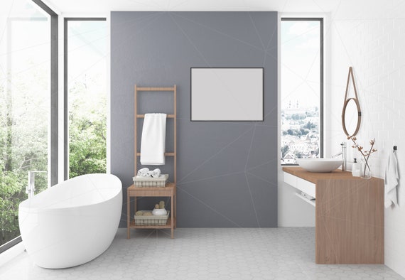 Blank Wall Mockup Art Interior Mockup Bathroom Mockup Poster Etsy