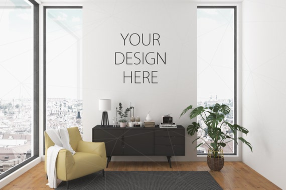 Blank Wall Mockup Art Interior Room Mockup Poster Artwork Etsy
