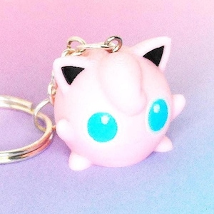 Jigglypuff Handmade Cute Chibi 3D Printed Keychain, Charm, Figure, Retro, Accessoire, Gamer Gift Monster