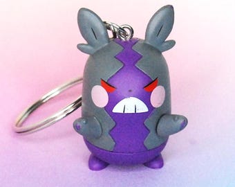 Morpeko, Handgemachter glänzender Schlüsselanhänger, Lanyard Charm Videospiel Figur, Gamer Geschenk, Autoanhänger