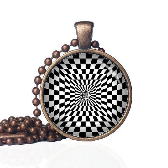 Optical Illusion Gift Illusion Necklace Swirl Necklace Etsy