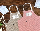 Personalised Mr and Mrs Aprons Handprinted with Names  and Wedding Date | A Perfect Couples Anniversary Gift or a New Home.