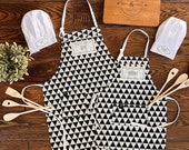 Custom head chef sous chef aprons and baking set for the whole family! For Mom, Dad and the kids! In four sizes. Family Christmas gift