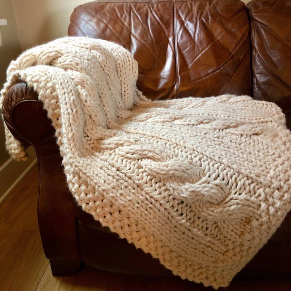 Cable Knit Throw - Etsy