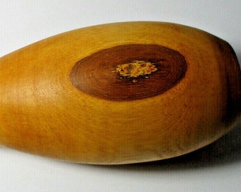 17cm Turned Wood Bud Vase with Knot Detail - Smooth Wood, Maybe Mango
