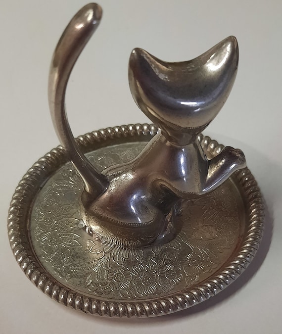 Silver Plated Cat Ring Holder and Tray - Made in … - image 4