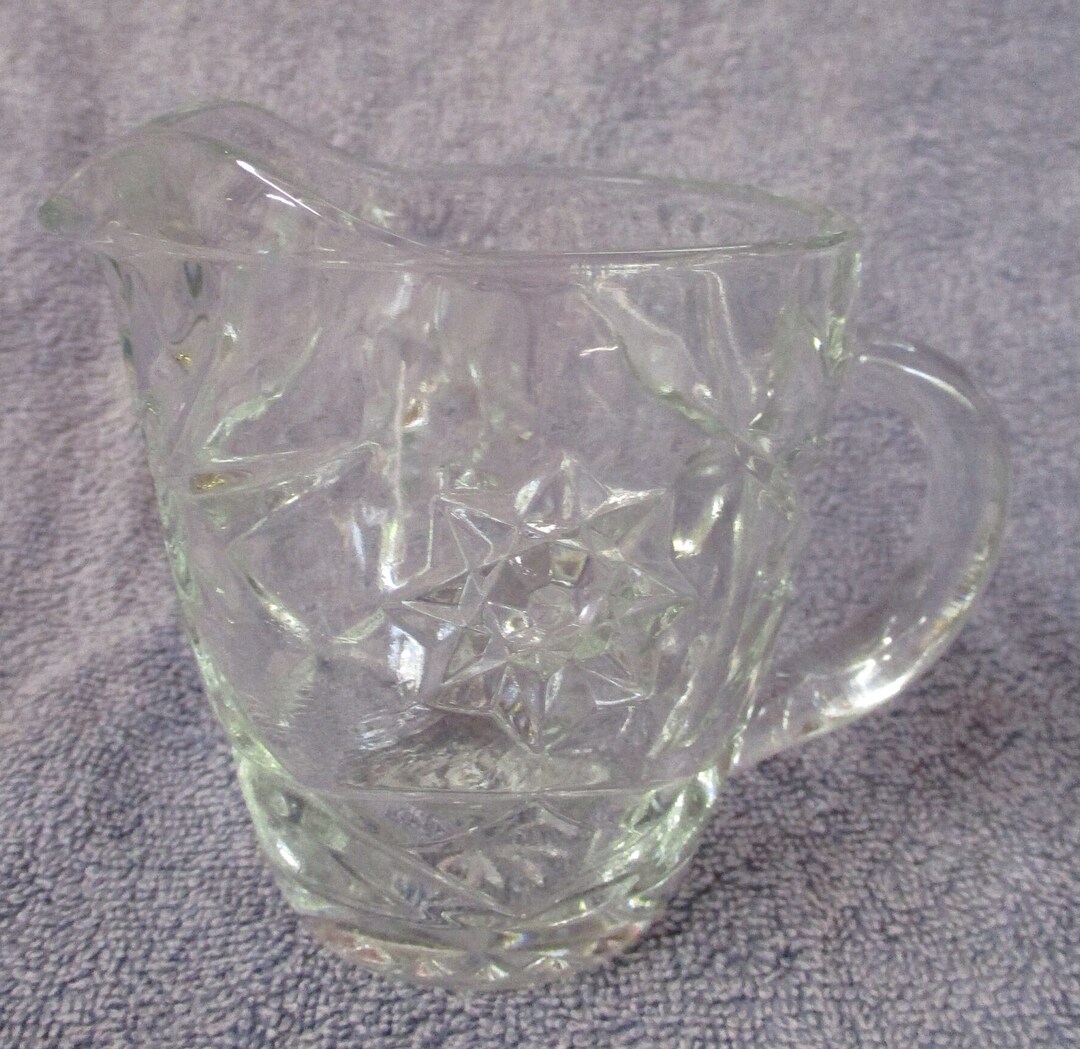 Vintage Cut Glass Milk Jug / Creamer Measures 10cm High Etsy