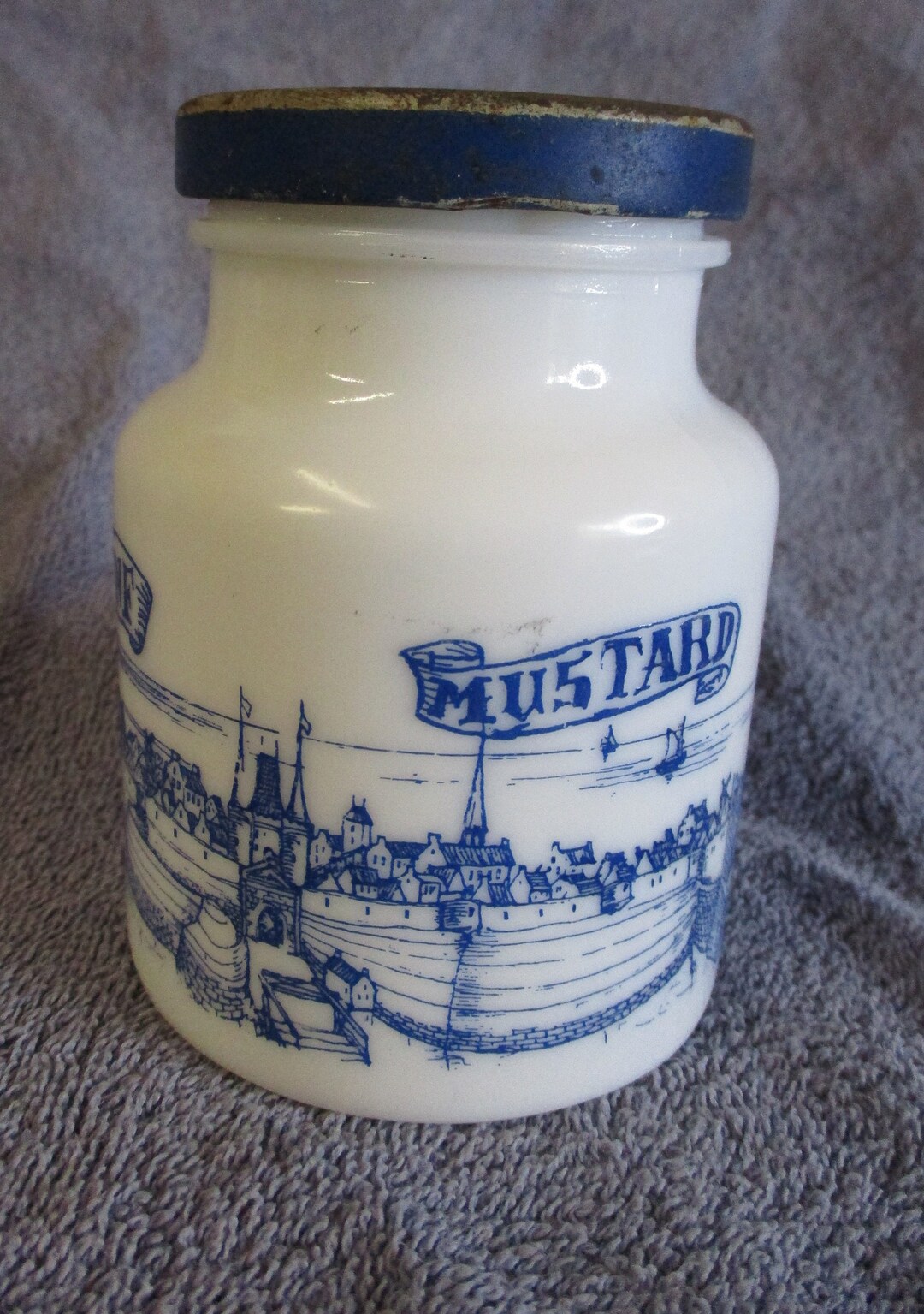 Milk Glass Mustard Jar or Pot Vintage German Hengstenberg Etsy
