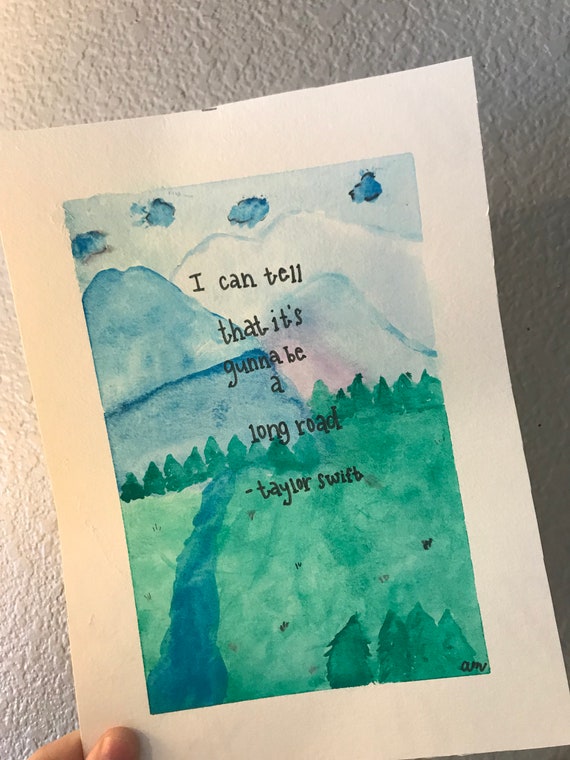 Taylor Swift Lyric Watercolor Painting New Years Day