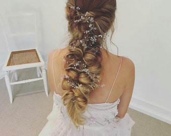 Bridal Hair Vine Extra Gold Silver Rose Gold Vine Long Hair Vine Wedding Hair Wreath Bridal Headpiece Wedding Pearl Vine Bridal Jewellery