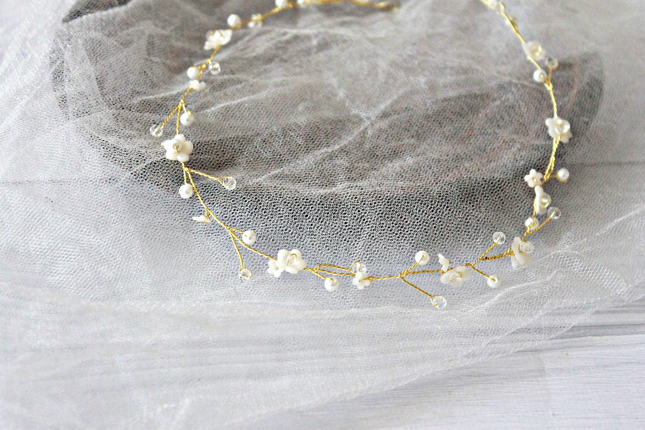 Silver Golden Hair Vine Rose Gold Bridal Headband Crystal - Etsy