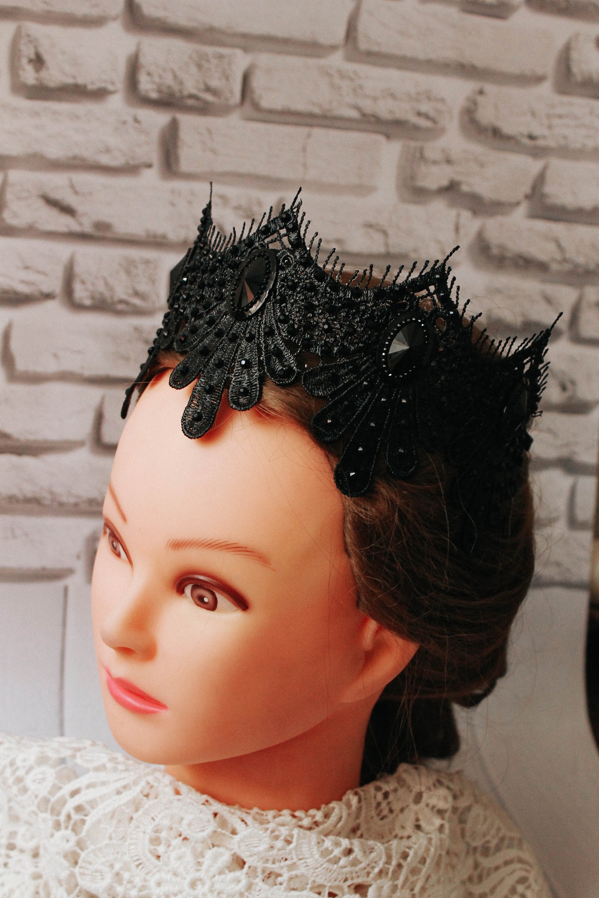 Clothing Gift Black Crown Queen Lace Crown Sexy Festive Etsy