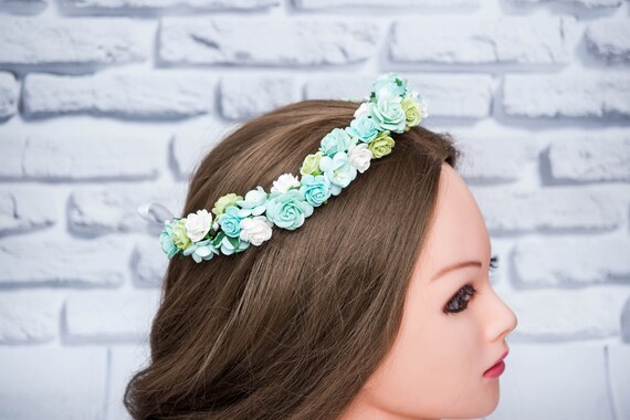 Pastel Flower Crown Headband Flower Girl Headband Girl Flower Etsy
