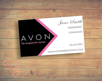 Avon Sales Representative Business Card Digital Design/ Customized, pink, custom, download,