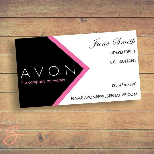 Avon Sales Representative Business Card Digital Design/ Customized, pink, custom, download,