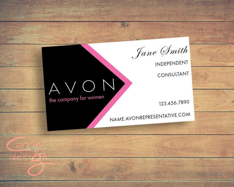 Avon Sales Representative Business Card Digital Design/ Customized, pink, custom, download, image 1