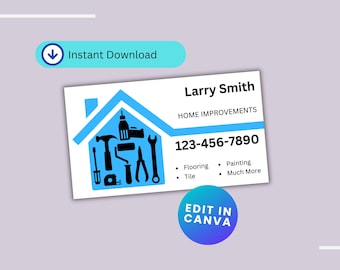 Handyman Business Card Template: Editable Home Repair Card (Canva)