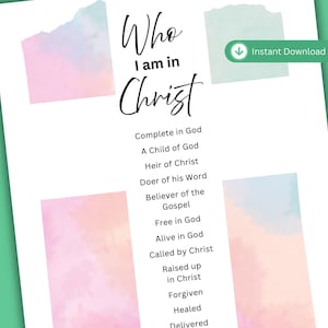 Christian Affirmations Cross Print: Pastel Scripture, Faith Home Decor (Digital Download)