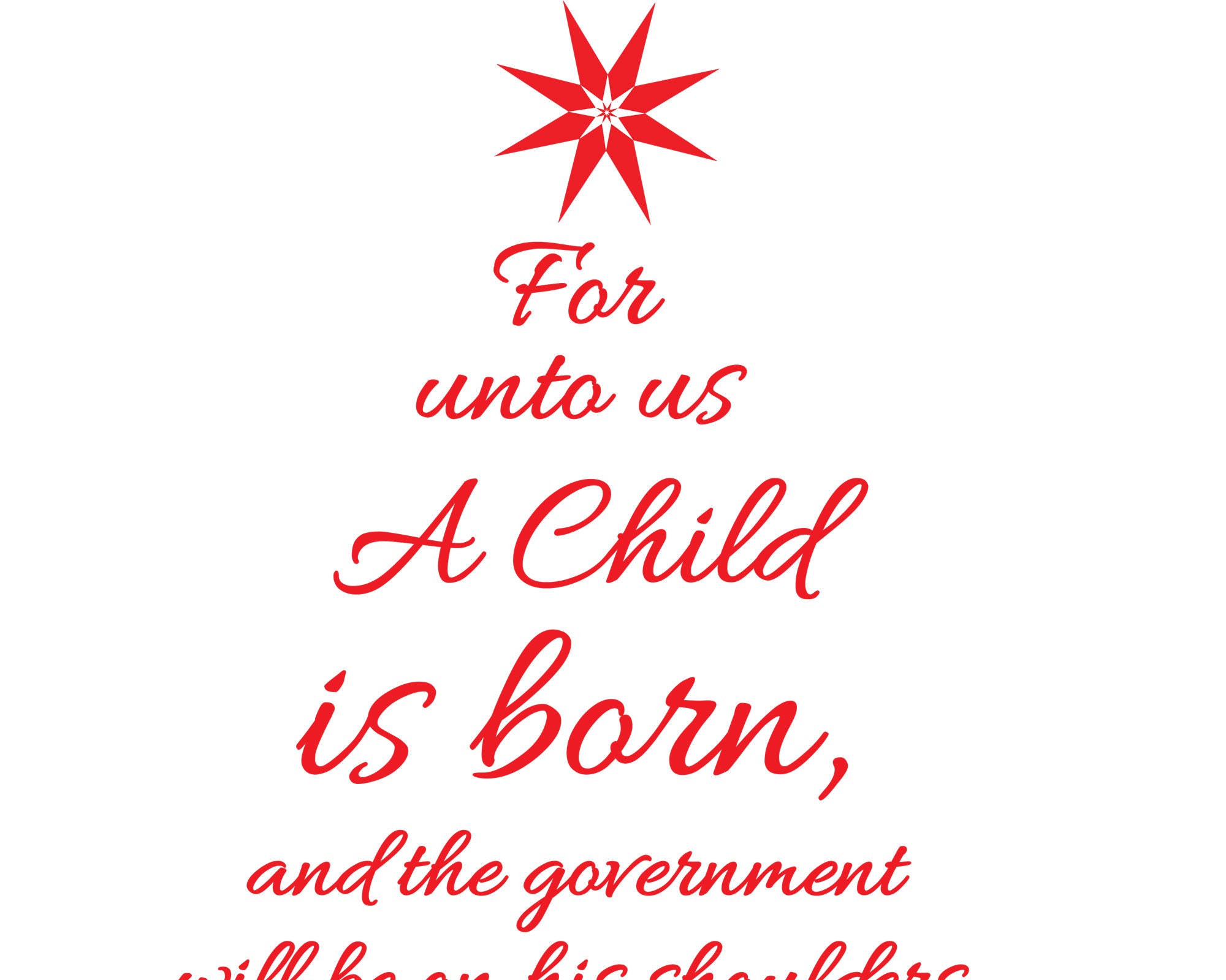 Christmas Tree Scripture, Child Born, Isaiah 96 Downloadable, Printable Etsy