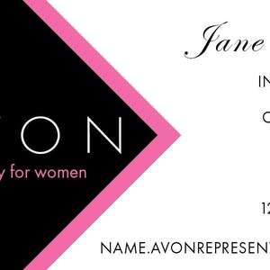 Avon Sales Representative Business Card Digital Design/ Customized, pink, custom, download, image 2