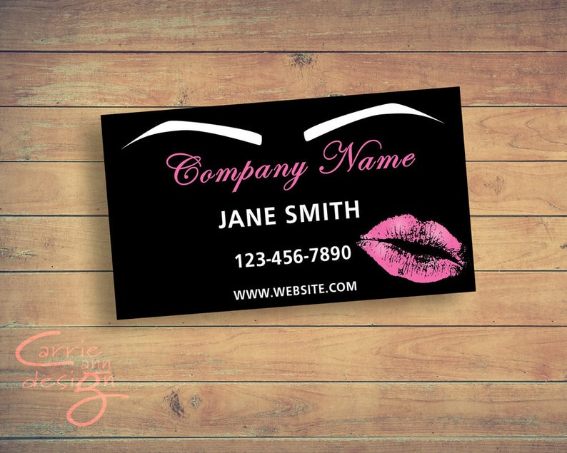 Microblading business card lips eyebrows printable | Etsy