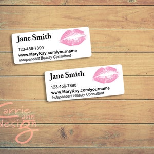 Pink Lips address labels DIY Mary Kay, AVON, digital file download printable personalized