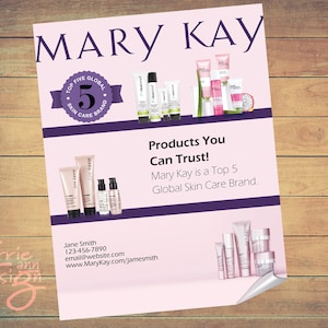 Mary Kay Top 5 Global Skin Care Brand, flyer, brochure, print, download, custom,