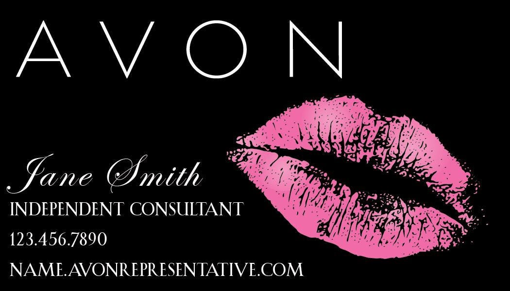 AVON business card printable download lips kiss Etsy