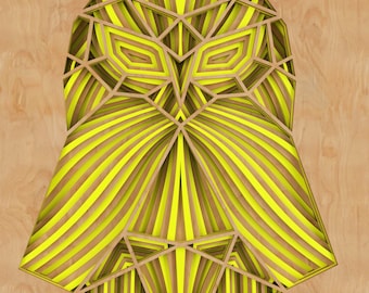 Geometric Owl Wall Art – Layered SVG DXF | Cricut, Glowforge, Laser Cut, CNC