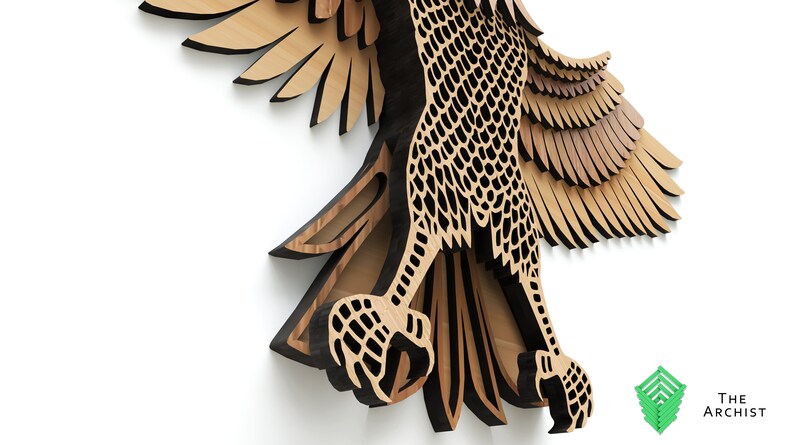 Download Laser Cut file Geometric Wall Art Bald Eagle cnc file 3d ...