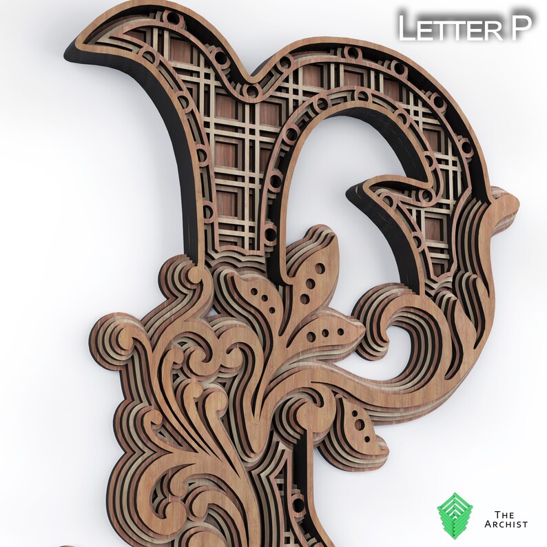 Download 116 Multilayered svg alphabets svg 'Letter P' svg | Etsy