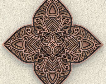 Sacred Geometry Mandala Wall Art – Layered SVG DXF | Cricut, Glowforge, Laser Cut, CNC