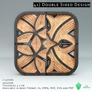 41) Double sided Multilayered Geometric Wall Art, For Laser Cut CnC  Instant Download, Vector Files AI, DWG, DFX,.