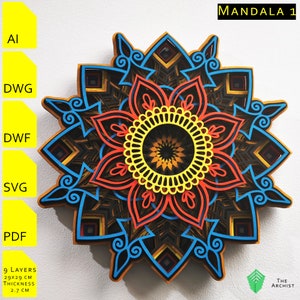 Download Mandala Svg Mandala Cut File Multi Layer Art Vinyl Etsy