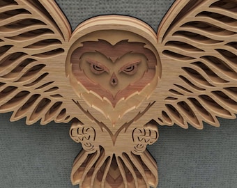 Owl Wall Art Multilayer – SVG | Cricut, Glowforge, Laser Cut, CNC, Scroll Saw