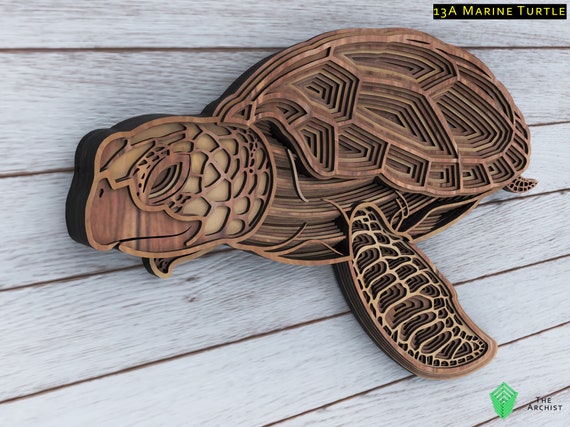 Download Laser Cut File Geometric Wall Art Sea Turtle Wall Art Cnc Etsy