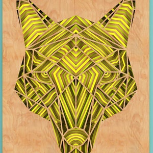 Laser Cut file, Geometric Wall Art, cnc file, Lone Wolf , 3d layer svg, Laser cut, turtle wall art, AI, DWG, DFX file for cnc, (12)