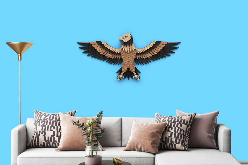 Download Laser Cut file Geometric Wall Art Bald Eagle 2 cnc file 3d ...
