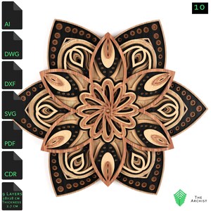 Laser Cut file, Geometric Wall Art, cnc file, Instant Download, 3d layer svg, Laser cut, turtle wall art, AI, DWG, DFX file for cnc, (10)