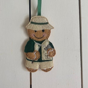 Ginger Geologist, Gingerbread Felt Ornaments/Christmas/Celebration/Gift Tag