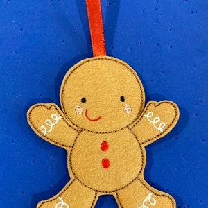 Gingerbread Boy 2 Gingerbread Felt Ornaments/Christmas/Boy/Girl/Gift Tag