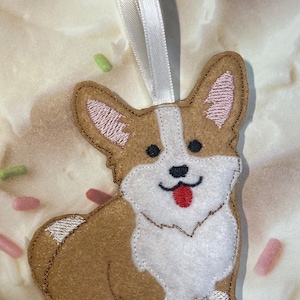 Corgi Dog, Gingerbread Felt Ornaments/Christmas/Boy/Girl/Gift Tag