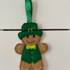 Ginger Leprechaun, Gingerbread Felt Ornaments/Christmas/Celebration/Gift Tag