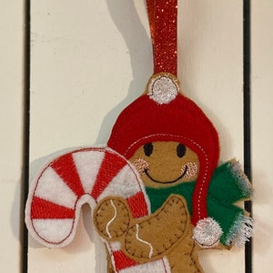 Ginger with Candy Cane Gingerbread/Gingerbread Man Hanging Ornaments/Christmas
